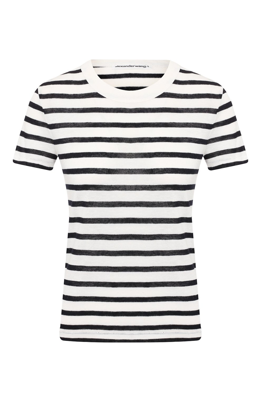 Футболка из смеси вискозы и льна ALEXANDERWANG.T синего цвета по цене 11300 руб., арт. 4CC2191120, фото 1 Футболка из смеси вискозы и льна ALEXANDERWANG.T, арт. 4CC2191120, фото 1