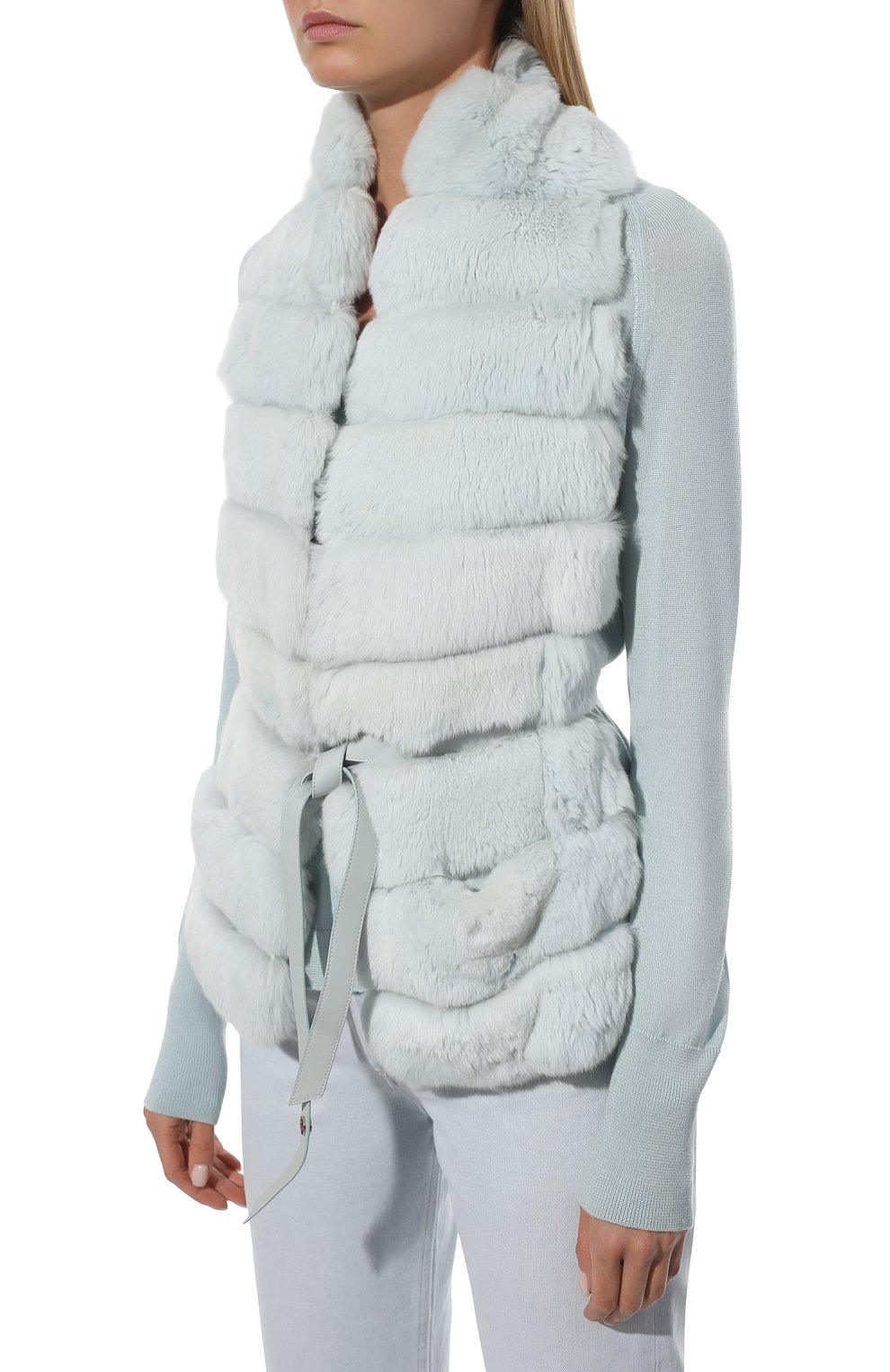 Кардиган с воротником из меха шиншиллы LORO PIANA, арт. FAF6112, фото 3