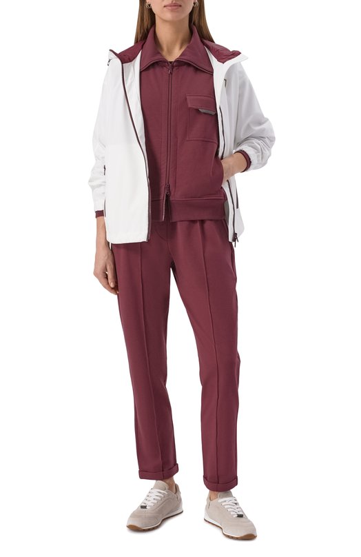 Хлопковая толстовка Brunello Cucinelli MP827SN706 Бордовый  MP827SN706 Фото 2