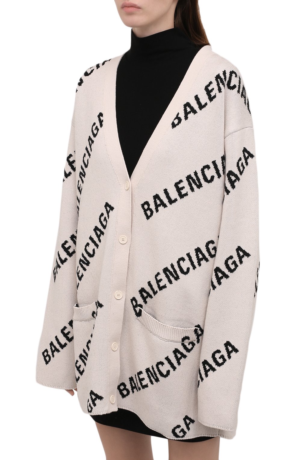 Кардиган BALENCIAGA кремового цвета по цене 128500 руб., арт. 659675/T3200, фото 3 Кардиган BALENCIAGA, арт. 659675/T3200, фото 3