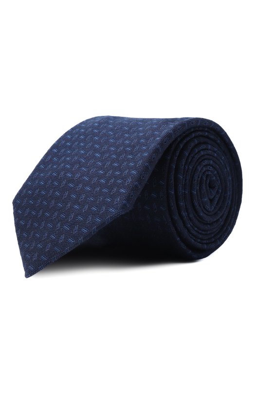 Галстук из шелка и льна Zilli CRAV02M0617VMDG00 Синий CRAV02M0617VMDG00