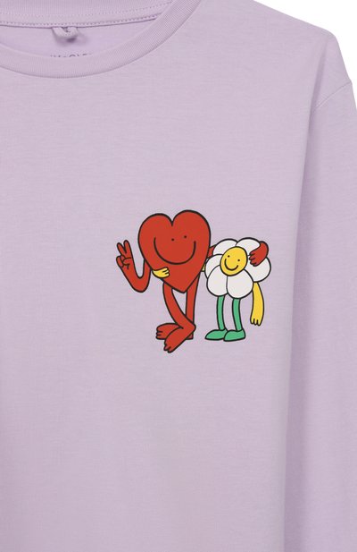 Хлопковый лонгслив STELLA MCCARTNEY фиолетового цвета по цене 9985 руб., арт. TX8A70, фото 3 Хлопковый лонгслив STELLA MCCARTNEY, арт. TX8A70, фото 3