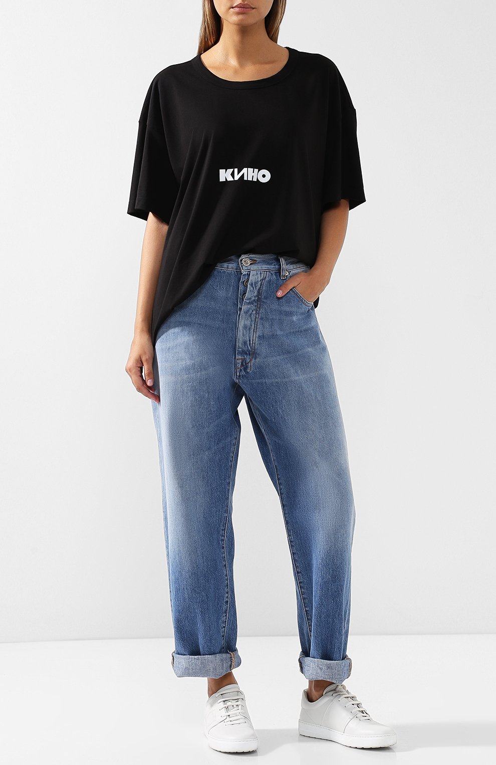 Хлопковая футболка с круглым вырезом и принтом VIKA GAZINSKAYA, арт. SS18-1246, фото 2