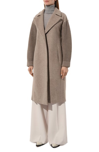 Пальто из шерсти и кашемира MANZONI24, арт. 23M523-DB4X, фото 3