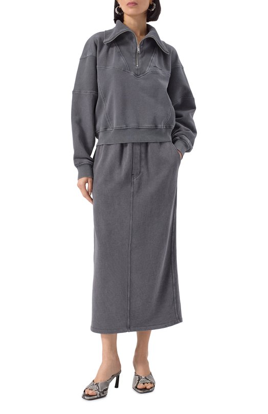 Хлопковый свитшот Isabel Marant Etoile SW0150FA/C1G03E Серый  SW0150FA/C1G03E Фото 2