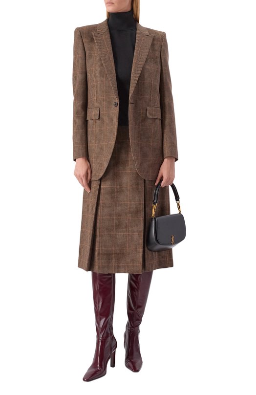 Кожаные сапоги Francoise 95 Saint Laurent 843298/AAEHF Бордовый  843298/AAEHF Фото 3