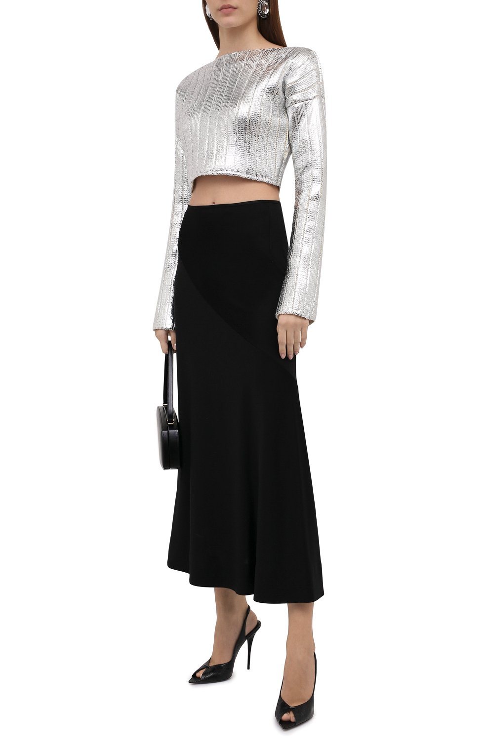 Пуловер из шерсти и лиоцелла BALMAIN серебряного цвета по цене 118500 руб., арт. WF0KA020/K334, фото 2 Пуловер из шерсти и лиоцелла BALMAIN, арт. WF0KA020/K334, фото 2