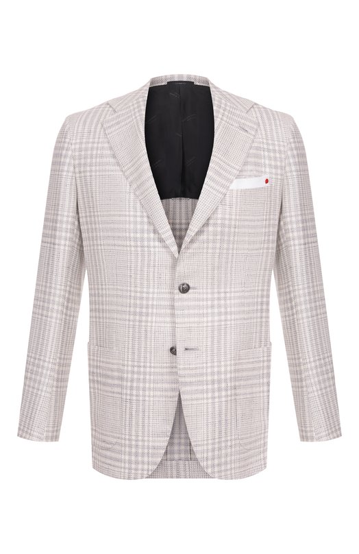 Пиджак из шерсти и кашемира Kiton UG81K0639E15 Серый UG81K0639E15