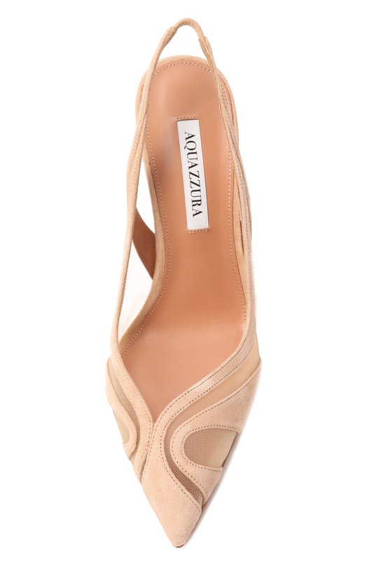 Замшевые туфли Lune 105 Aquazzura LNEHIGL0/SFE Бежевый  LNEHIGL0/SFE Фото 6