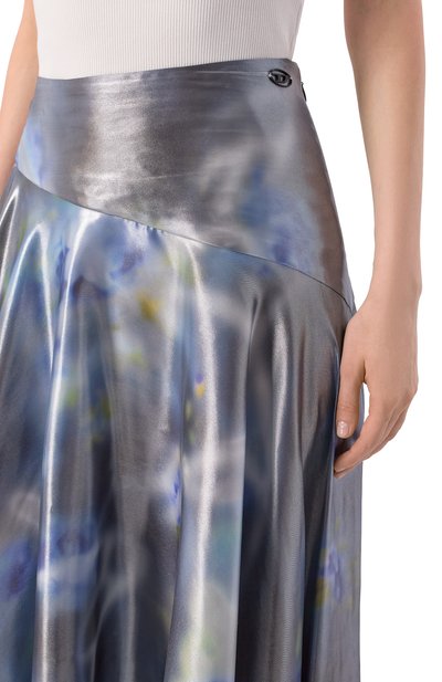 Атласная юбка DIESEL синего цвета по цене 43200 руб., арт. A20322/0DMBP, фото 5 Атласная юбка DIESEL, арт. A20322/0DMBP, фото 5