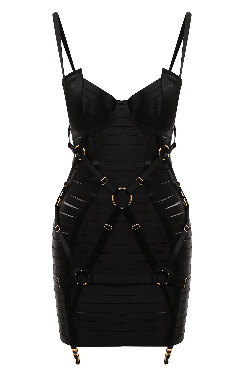 Сорочка BORDELLE черного цвета по цене 129500 руб., арт. ADJUSTABLE B0NDAGE ANGELA DRESS, фото 1 Сорочка BORDELLE, арт. ADJUSTABLE B0NDAGE ANGELA DRESS, фото 1