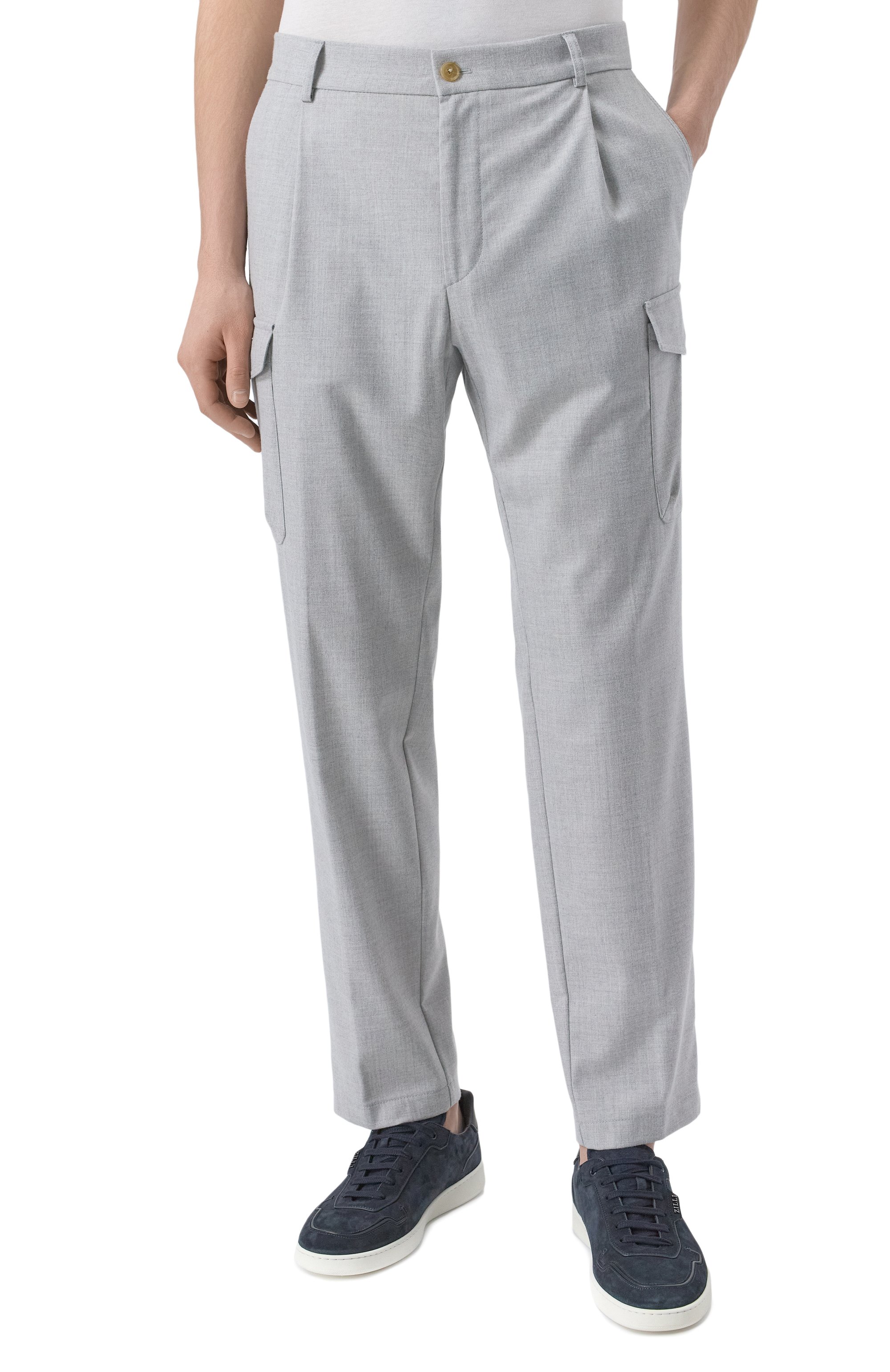 Брюки-карго из шерсти и вискозы WINDSOR серого цвета по цене 39800 руб., арт. FAT0/10015957, фото 3 Брюки-карго из шерсти и вискозы WINDSOR, арт. FAT0/10015957, фото 3