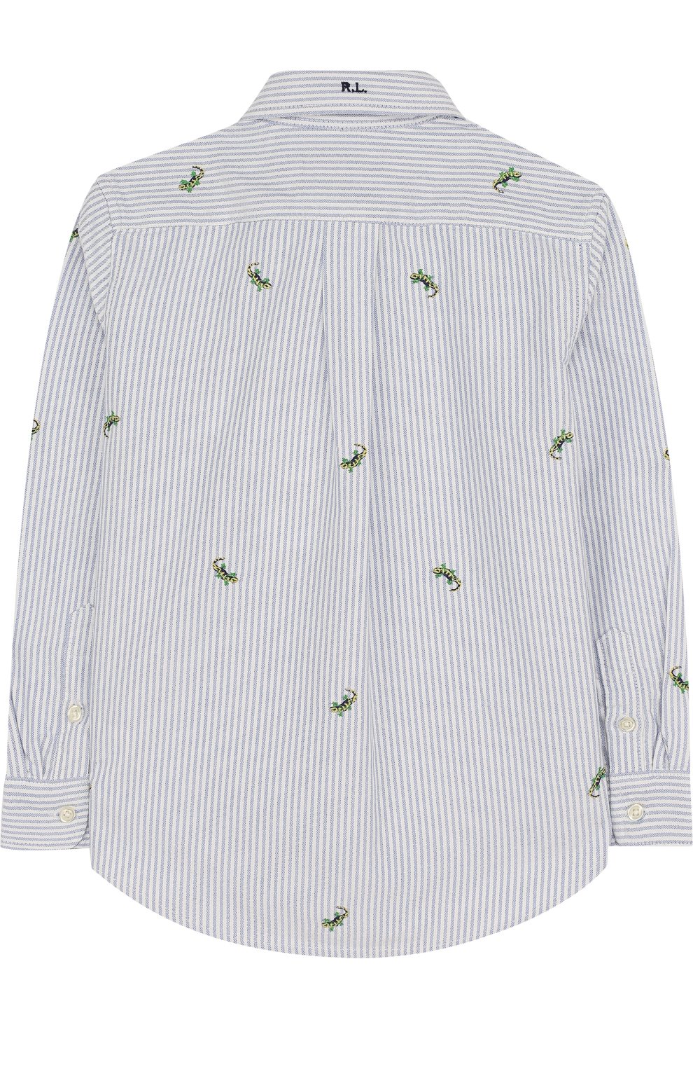 Хлопковая рубашка с воротником button down и вышивкой RALPH LAUREN, арт. 322691591, фото 2