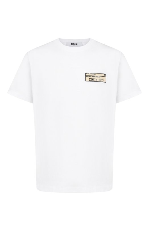 Хлопковая футболка MSGM 4040MM124D/267002 Белый 4040MM124D/267002