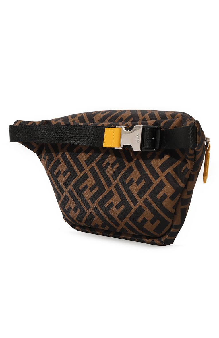 Детская поясная сумка FENDI коричневого цвета, арт. 7VB011/AKPV | Фото 2 (Материал: Текстиль; Нос: Не проставлено; Материал сплава: Проставлено)