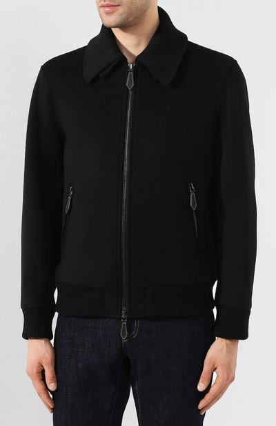 Бомбер из смеси шерсти и кашемира BURBERRY черного цвета по цене 210500 руб., арт. 8024102, фото 3 Бомбер из смеси шерсти и кашемира BURBERRY, арт. 8024102, фото 3
