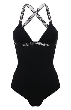 Женский слитный купальник DOLCE & GABBANA черного цвета, арт. 09B88J/0NP71 | Фото 1 (Материал внешний: Синтетический материал; Материал сплава: Проставлено; Драгоценные камни: Проставлено; Длина Ж (юбки, платья, шорты): Мини; Женское Кросс-КТ: Слитные купальники)