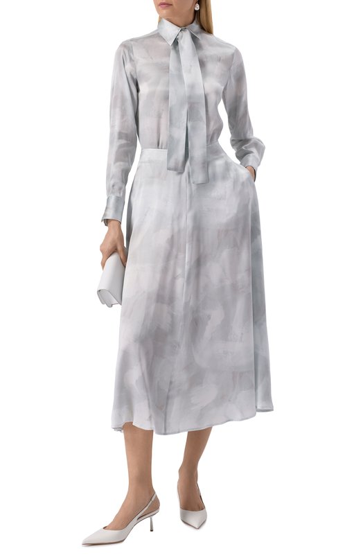 Атласная блузка Kiton D48407K0926E02 Серый  D48407K0926E02 Фото 2