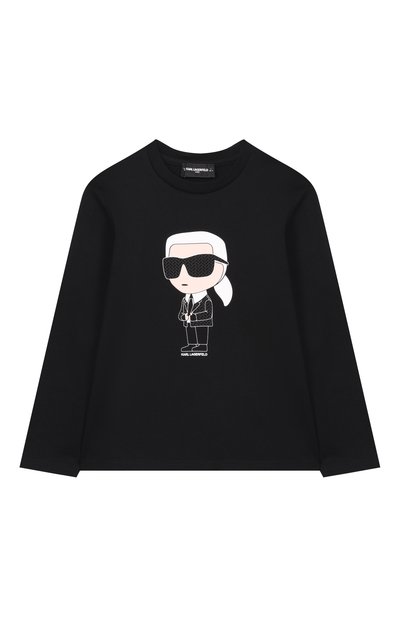 Хлопковый лонгслив KARL LAGERFELD KIDS, арт. Z30953