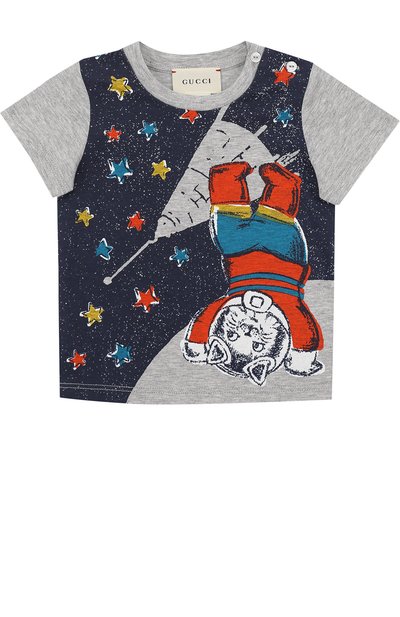 Хлопковая футболка с принтом GUCCI, арт. 483920/X3G29, фото 1