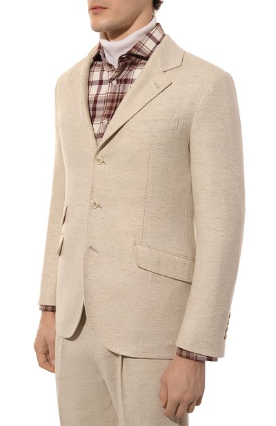 Шерстяной костюм BRUNELLO CUCINELLI светло-бежевого цвета по цене 721000 руб., арт. MY451LDWH, фото 3 Шерстяной костюм BRUNELLO CUCINELLI, арт. MY451LDWH, фото 3