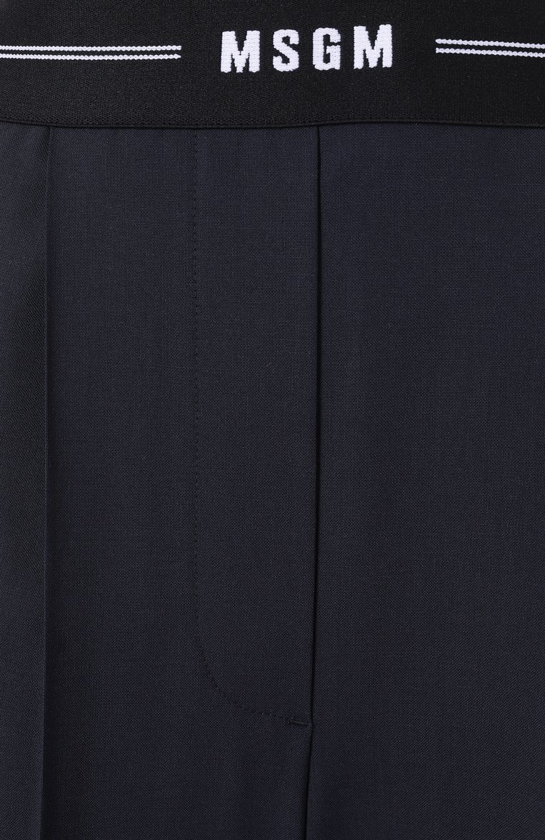 Женские шерстяные брюки MSGM синего цвета, арт. 3841MDP14/257127 | Фото 6 (Длина (брюки, джинсы): Стандартные; Материал внешний: Шерсть; Стили: Кэжуэл; Силуэт Ж (брюки и джинсы): Прямые; Женское Кросс-КТ: Брюки-одежда)