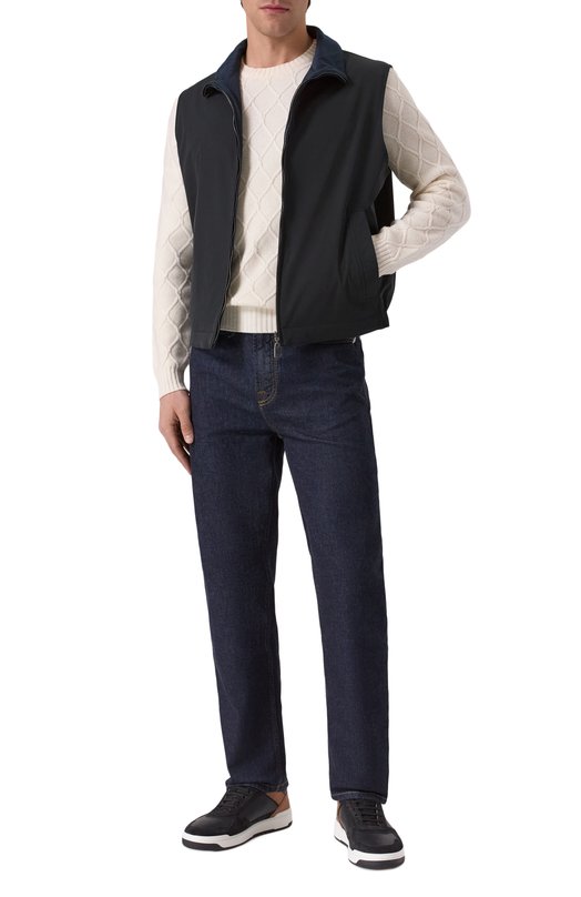 Двусторонний шелковый жилет Brioni SWLU0L-PC40Q Чёрный  SWLU0L-PC40Q Фото 2