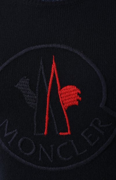 Пуловер из смеси шерсти и кашемира MONCLER темно-синего цвета по цене 39300 руб., арт. E2-093-90556-50-A9234, фото 5 Пуловер из смеси шерсти и кашемира MONCLER, арт. E2-093-90556-50-A9234, фото 5