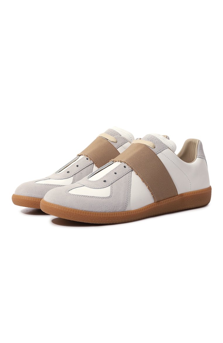 Мужские кожаные кеды replica MAISON MARGIELA белого цвета, арт. S97WS0078/P6843 | Фото 1 (Материал внутренний: Текстиль; Подошва: Плоская; Материал утеплителя: Без утеплителя; Стили: Классический; Материал внешний: Натуральная кожа; Кросс-КТ: Низкие)