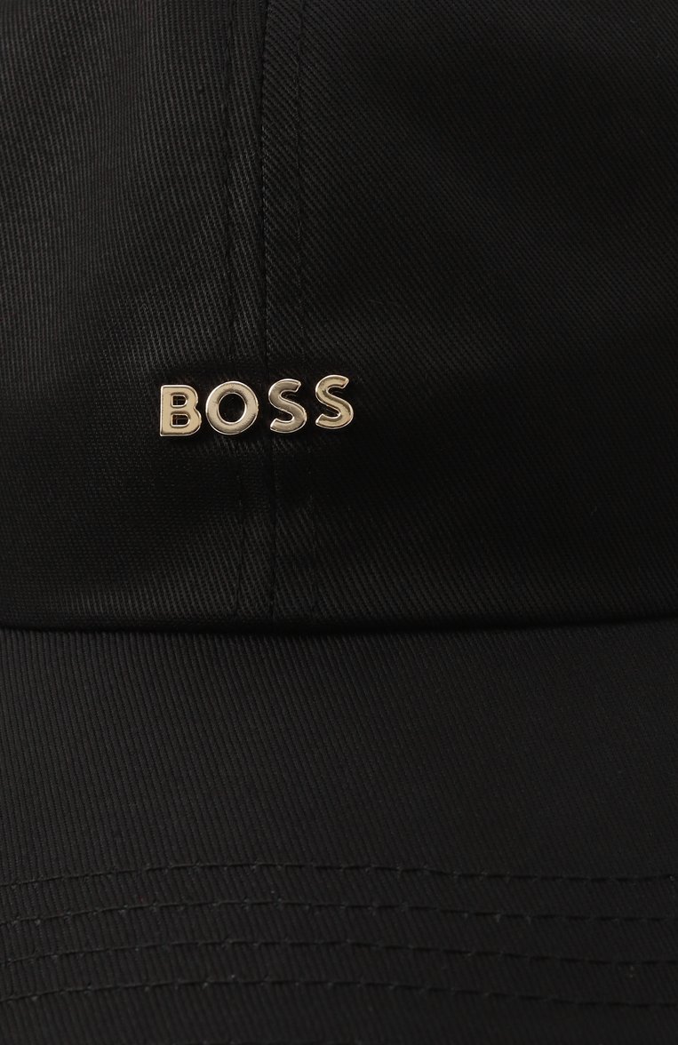 Женская хлопковая бейсболка BOSS черного цвета, арт. 50533367 | Фото 4 (Материал: Хлопок, Текстиль; Нос: Не проставлено)