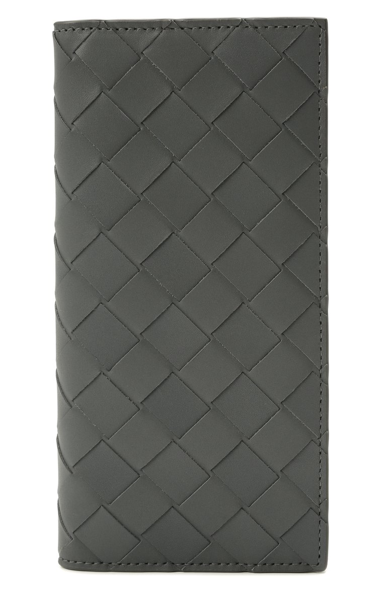 Мужской кожаное портмоне BOTTEGA VENETA серого цвета, арт. 635077/VCPQ4 | Фото 1 (Материал: Натуральная кожа; Материал сплава: Проставлено; Нос: Не проставлено)
