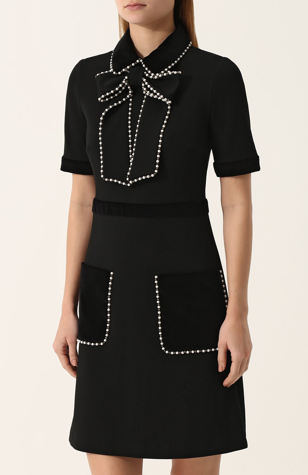 Приталенное мини-платье с коротким рукавом GUCCI, арт. 490501/X9G72, фото 3