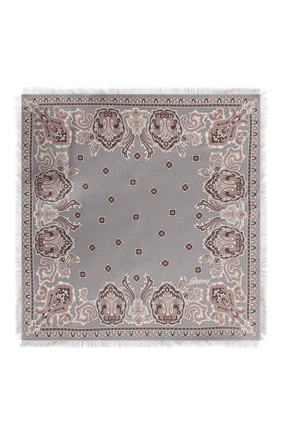 Шелковый платок BRIONI серого цвета по цене 16800 руб., арт. 071D00/P942C, фото 3 Шелковый платок BRIONI, арт. 071D00/P942C, фото 3