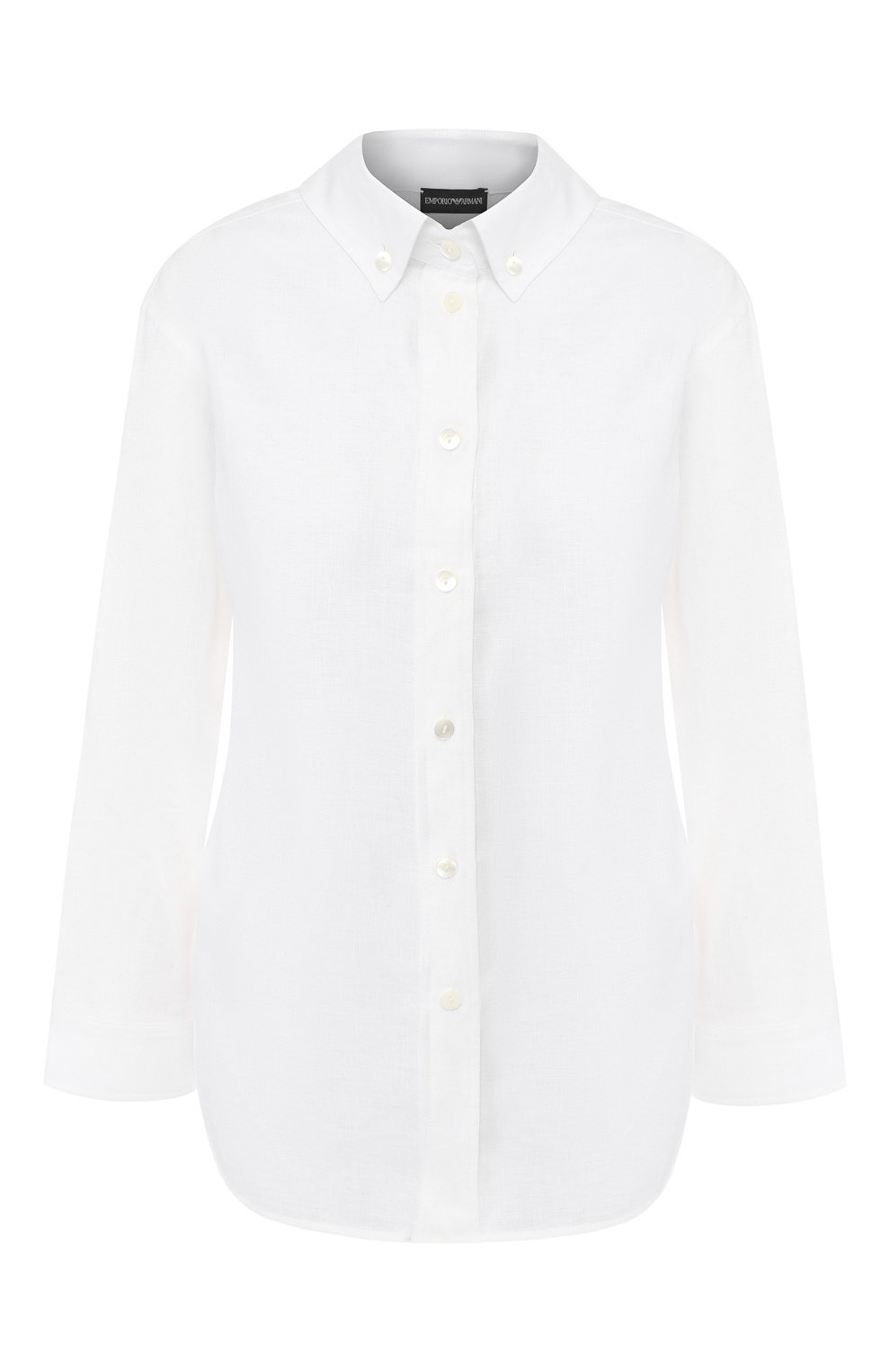 Льняная рубашка EMPORIO ARMANI белого цвета по цене 42250 руб., арт. 2NC10T/2M057, фото 1 Льняная рубашка EMPORIO ARMANI, арт. 2NC10T/2M057, фото 1