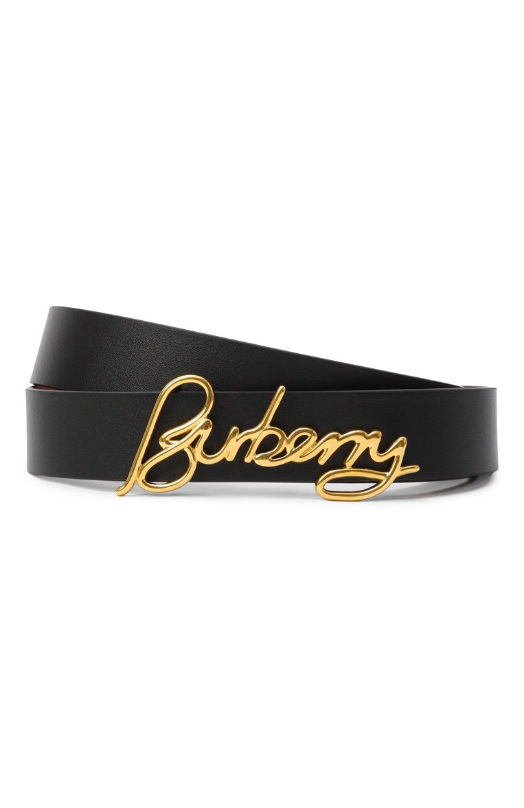 Женский двусторонний ремень BURBERRY черного цвета, арт. 8104929 | Фото 1 (Нос: Не проставлено; Материал: Натуральная кожа; Автоматизация состава: Проставлено)
