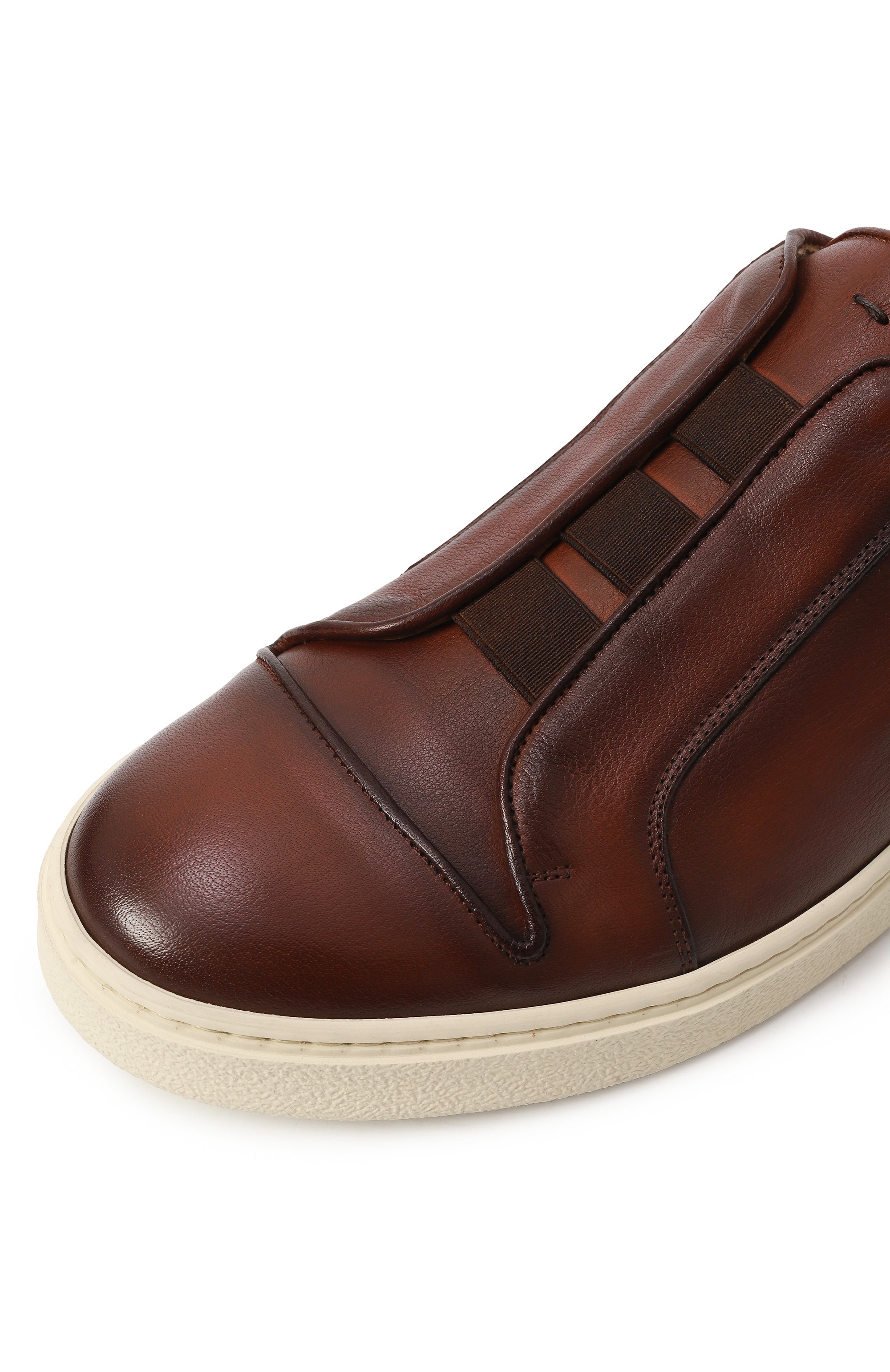 Кожаные кеды PANTANETTI коричневого цвета по цене 39950 руб., арт. 18512F, фото 7 Кожаные кеды PANTANETTI, арт. 18512F, фото 7