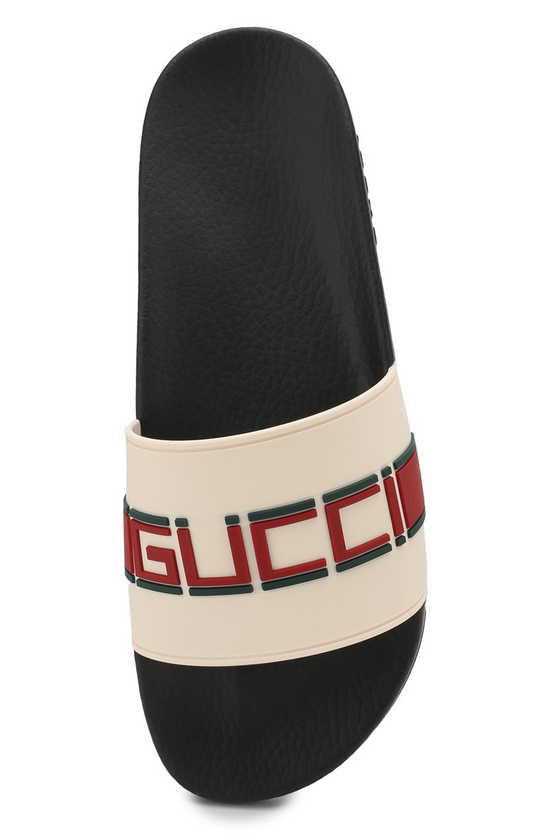 Мужские резиновые шлепанцы  GUCCI бежевого цвета, арт. 522884/JC200 | Фото 5 (Материал внешний: Резина; Материал внутренний: Не назначено; Материал сплава: Проставлено; Нос: Не проставлено)