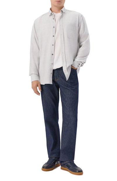 Рубашка из хлопка и лиоцелла VAN LAACK светло-серого цвета по цене 39500 руб., арт. VL-R0Y-PTFK/156633, фото 2 Рубашка из хлопка и лиоцелла VAN LAACK, арт. VL-R0Y-PTFK/156633, фото 2