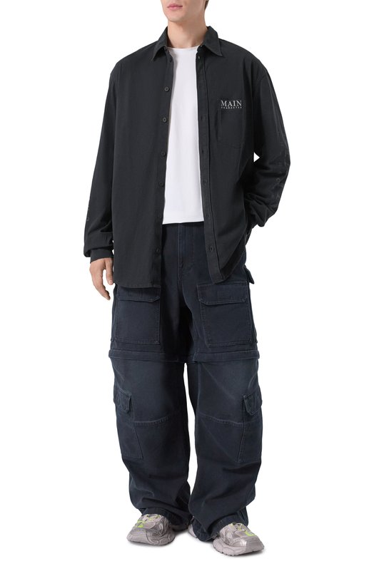 Хлопковая рубашка Balenciaga 850260/TTVB9 Чёрный  850260/TTVB9 Фото 2