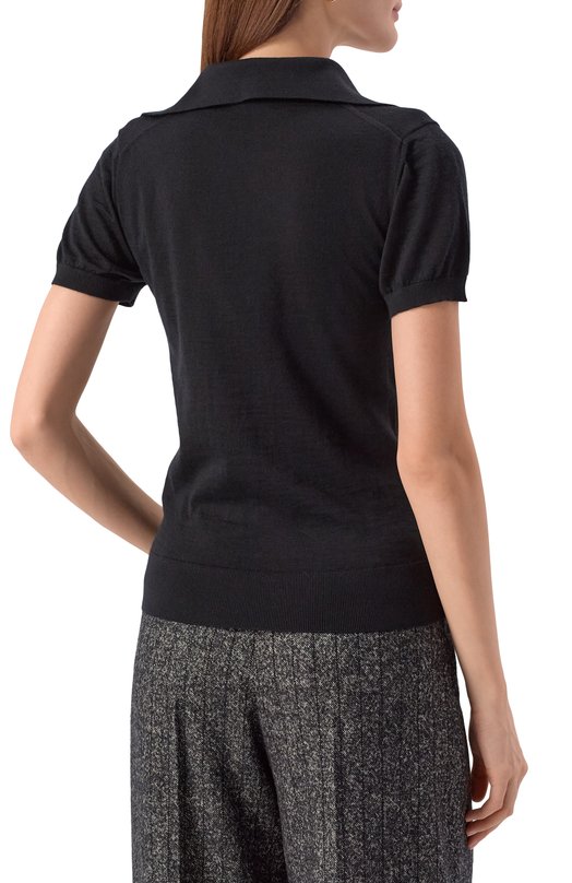 Кашемировое поло Dolce & Gabbana FXZ34Z/JBW0P Чёрный  FXZ34Z/JBW0P Фото 4