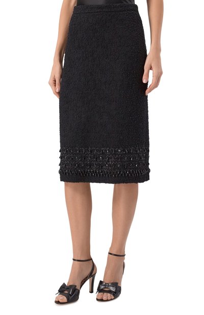 Шерстяная юбка VALENTINO черного цвета по цене 542500 руб., арт. 8B3RAEE5/9VM, фото 3 Шерстяная юбка VALENTINO, арт. 8B3RAEE5/9VM, фото 3