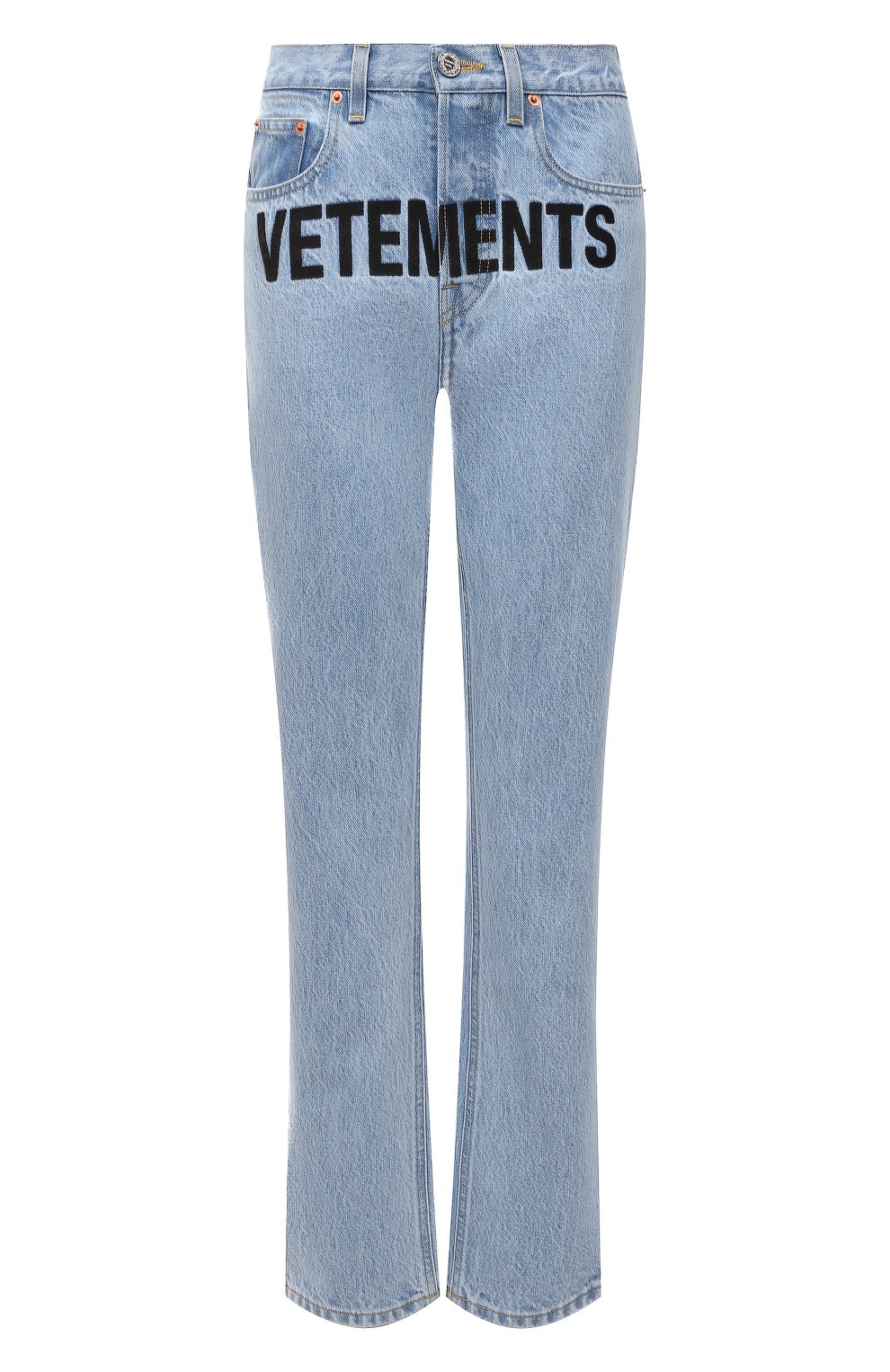 Джинсы VETEMENTS голубого цвета по цене 157000 руб., арт. WE52PA500N 2802/LIGHT BLUE, фото 1 Джинсы VETEMENTS, арт. WE52PA500N 2802/LIGHT BLUE, фото 1