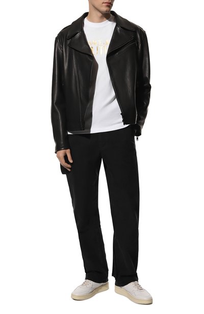 Хлопковая футболка VERSACE JEANS COUTURE, арт. 72GAHT01-72UP600 S L0G0 THICK F0IL WHITE+G0LD/CJ00, фото 2