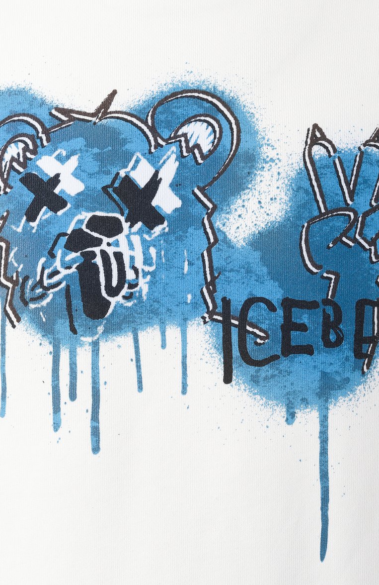 Мужской хлопковый свитшот ICEBERG белого цвета, арт. E032/6341 | Фото 6 (Драгоценные камни: Проставлено; Материал сплава: Проставлено; Длина (для топов): Стандартные; Материал внешний: Хлопок; Рукава: Длинные; Мужское Кросс-КТ: свитшот-одежда; Принт: С принтом; Стили: Кэжуэл)