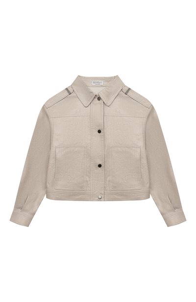 Куртка из хлопка и льна BRUNELLO CUCINELLI, арт. BH500S032A