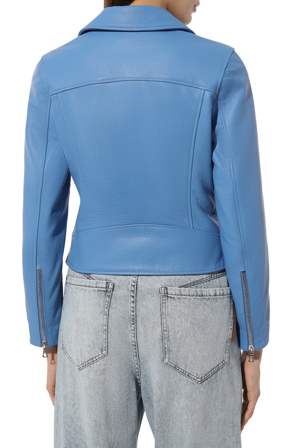 Кожаная куртка MASLOV голубого цвета по цене 187000 руб., арт. K09, фото 4 Кожаная куртка MASLOV, арт. K09, фото 4