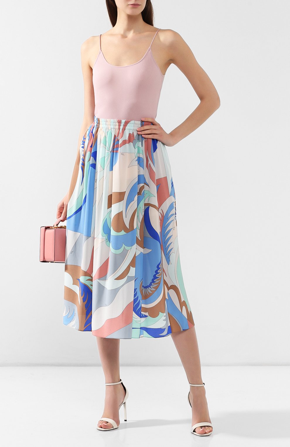 Шелковая юбка EMILIO PUCCI синего цвета по цене 59950 руб., арт. 9ERW60/9E733, фото 2 Шелковая юбка EMILIO PUCCI, арт. 9ERW60/9E733, фото 2