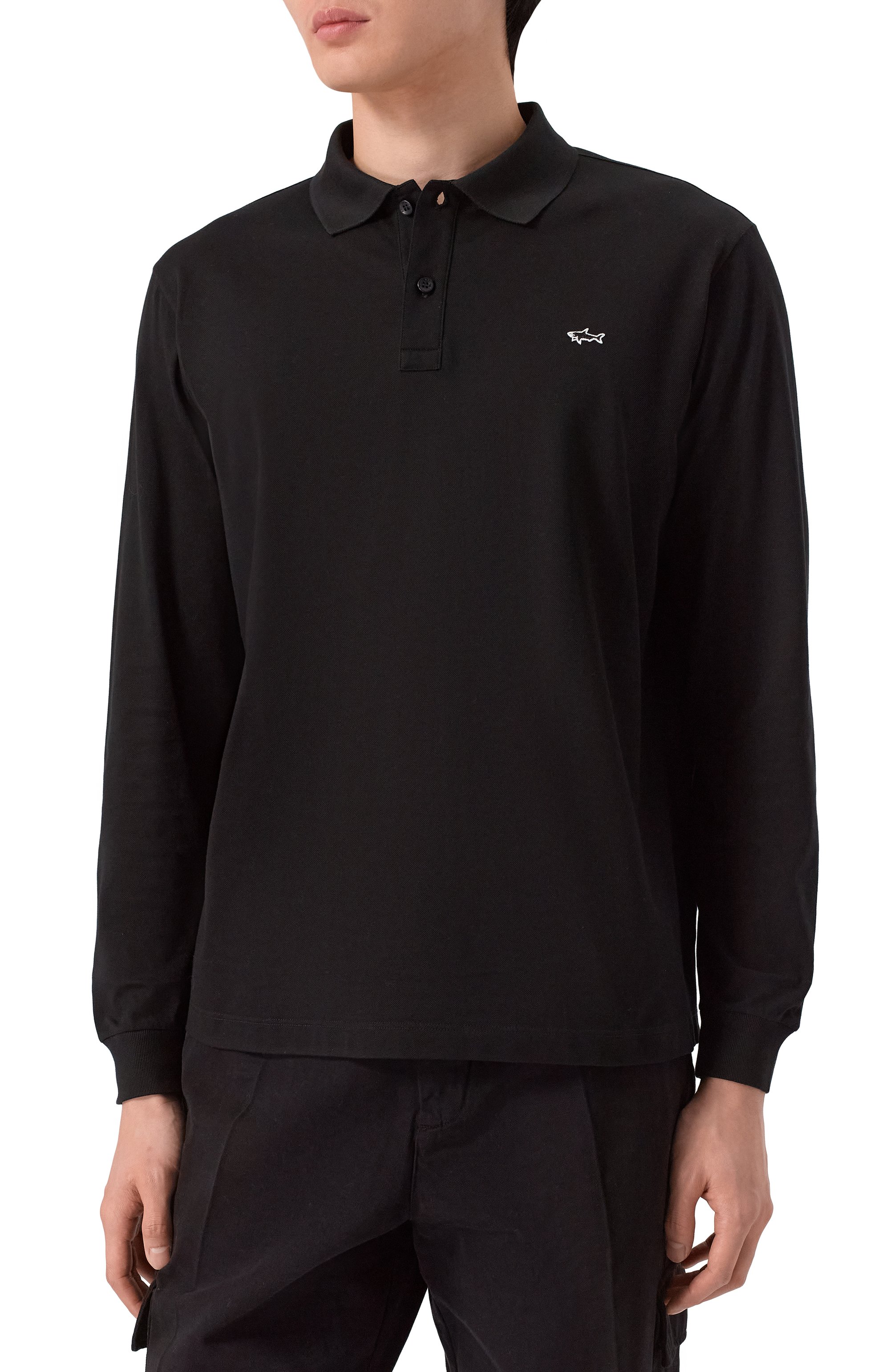 Хлопковое поло PAUL&SHARK черного цвета по цене 21400 руб., арт. 99311003, фото 3 Хлопковое поло PAUL&SHARK, арт. 99311003, фото 3