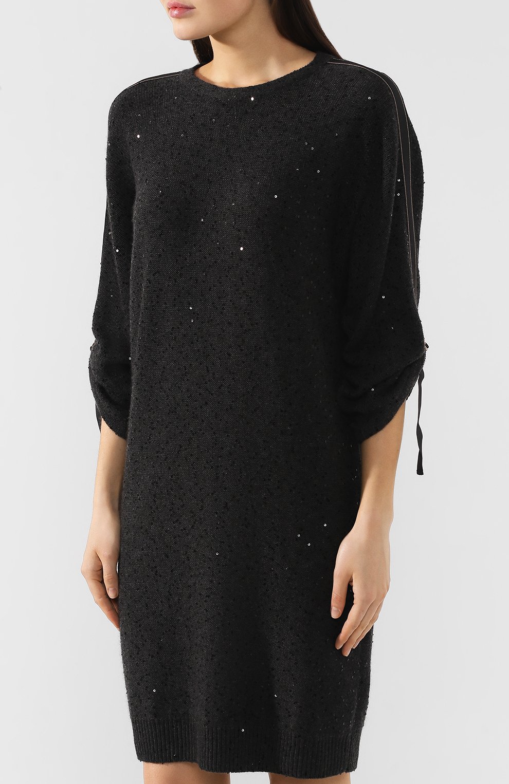 Платье из смеси кашемира и шелка BRUNELLO CUCINELLI, арт. M73542A80P, фото 3