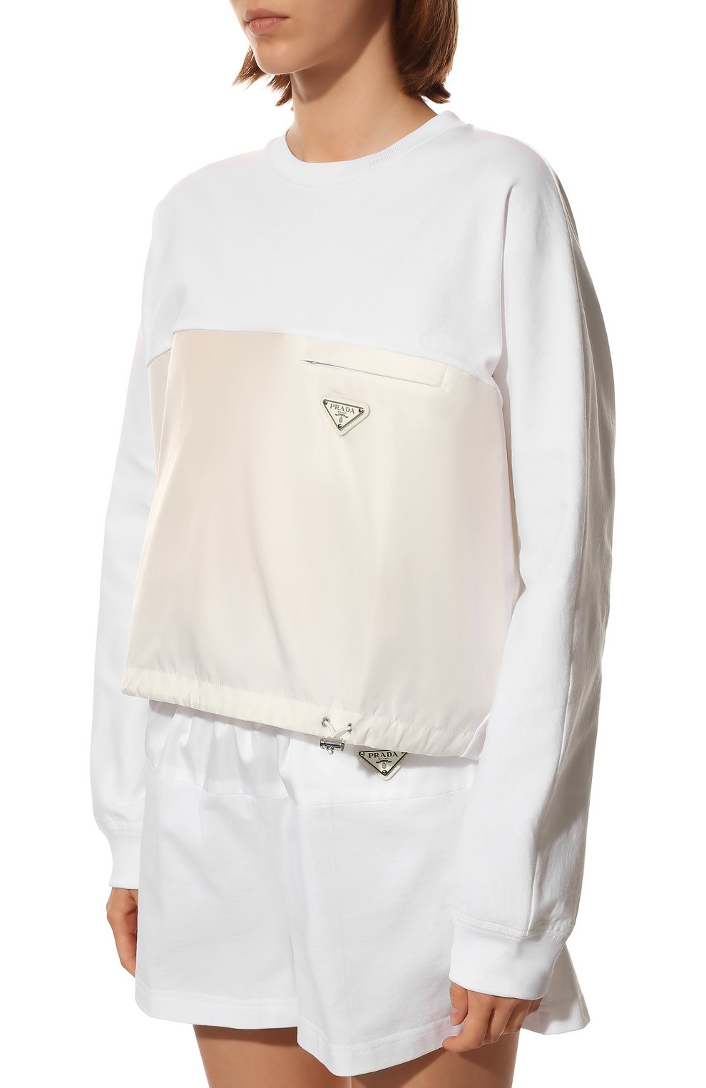 Свитшот PRADA белого цвета по цене 93000 руб., арт. 134632-1YYA-F0N40-212, фото 3 Свитшот PRADA, арт. 134632-1YYA-F0N40-212, фото 3